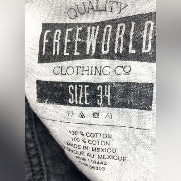 Freeworld FWCO Messenger Skinny Black Denim Jeans Denim Men Size 34 X 33 - Picture 3 of 3